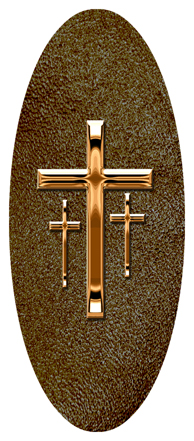 DA18 517 CP SH BR Copper 3 Crosses Shimmer Brown Background